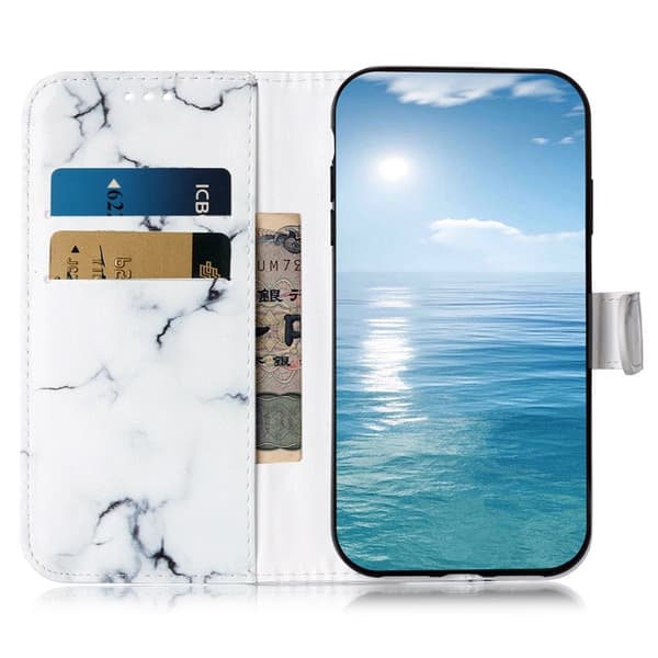 Samsung Galaxy S25 FE Fodral Med Tryck Vit Marmor