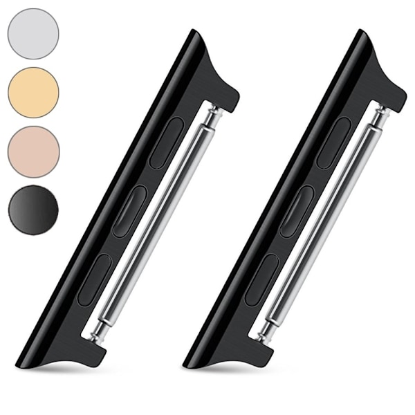 Spring Bar Fästen till Apple Watch 41/40/38 mm - Svart Black Svart