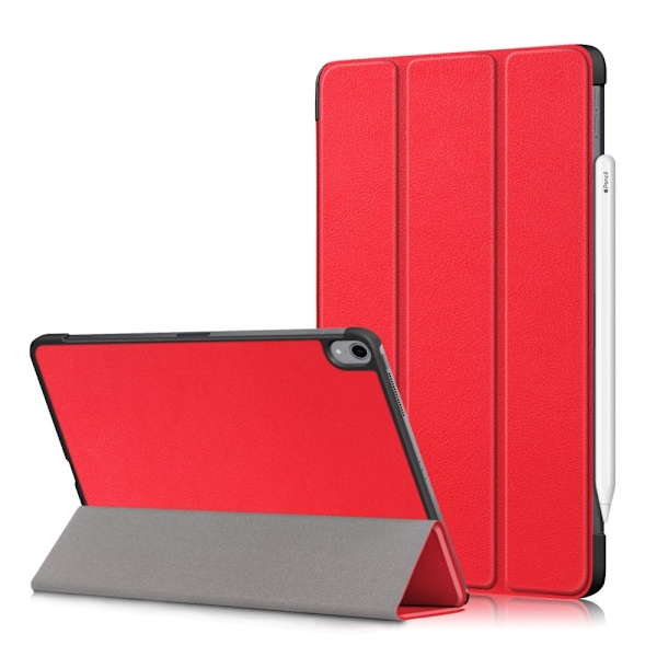 iPad Air 2025-2020 Fodral Tri-Fold Litchi Röd Red Röd