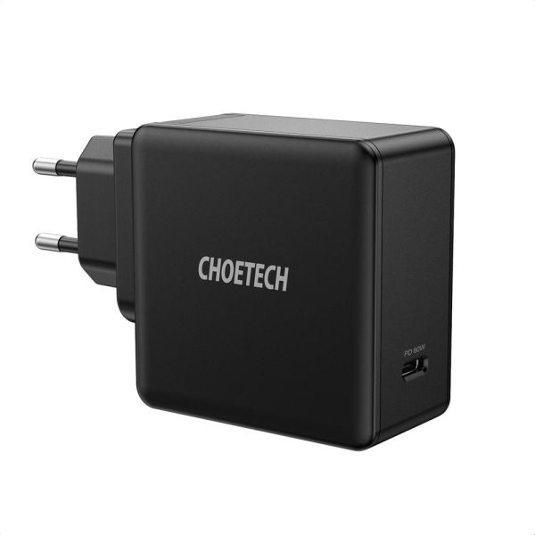 Choetech 60W USB-C PD Väggladdare Snabbladdning Svart