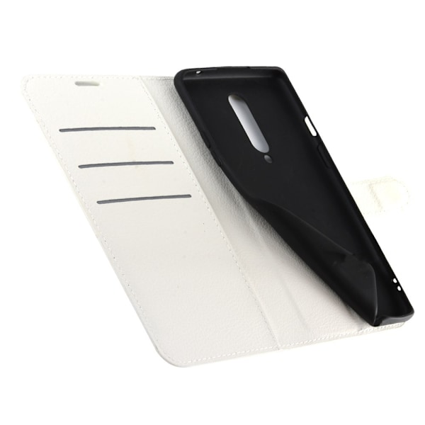 OnePlus 8 - Litchi Plånboksfodral - Vit Vit