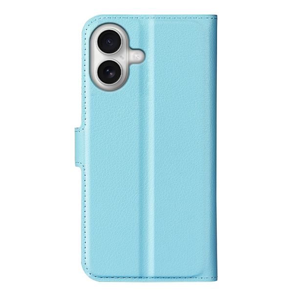 iPhone 17 Fodral Litchi Läder Blå