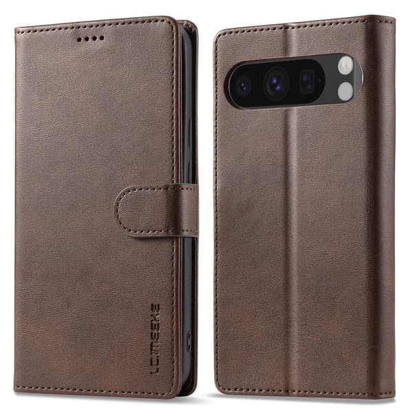 LC.IMEEKE Google Pixel 10 Pro XL Fodral Läder Brun