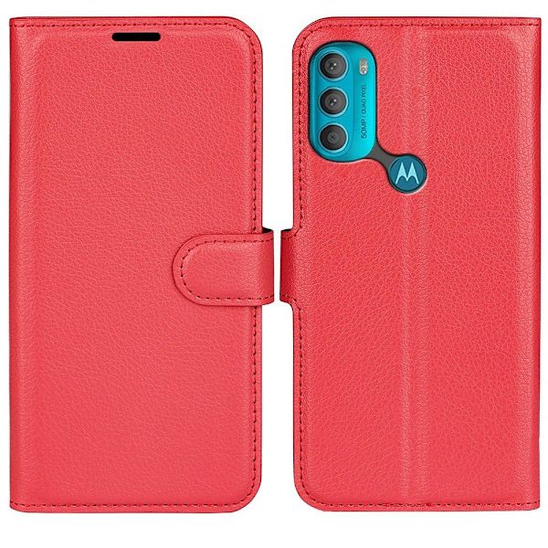 Motorola Moto G71 Fodral Litchi Textur Röd