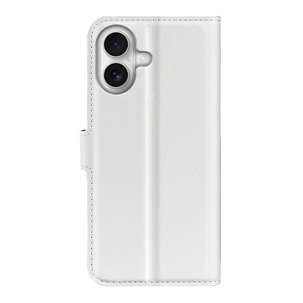 iPhone 17 Fodral Litchi Läder Vit