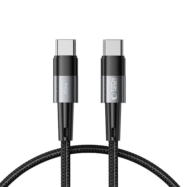 Tech-Protect 0.25 m 60W/3A PD USB-C - USB-C  Kabel UltraBoost Grå