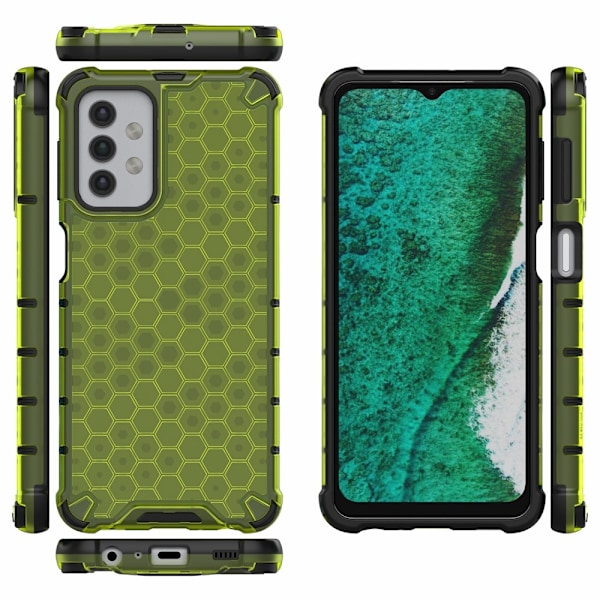 Samsung Galaxy A32 5G - Armor Honeycomb Textur Skal - Grön Green Grön
