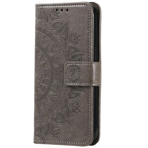 Xiaomi Redmi Note 14 5G Fodral Mandala Läder Grå