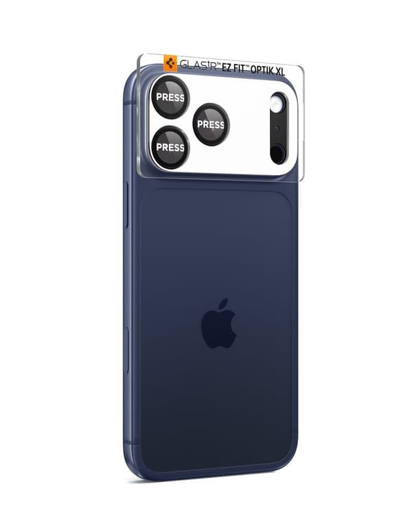Spigen iPhone 17 Pro Max Linsskydd Optik Pro GLAS.tR "Ez Fit" Svart
