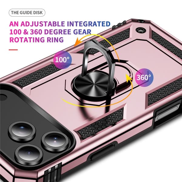 iPhone 17 Pro Max Skal Shockproof Hybrid Ring Roséguld