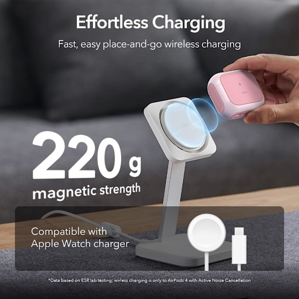 ESR AirPods 4 Skal MagSafe Orbit HaloLock Rosa