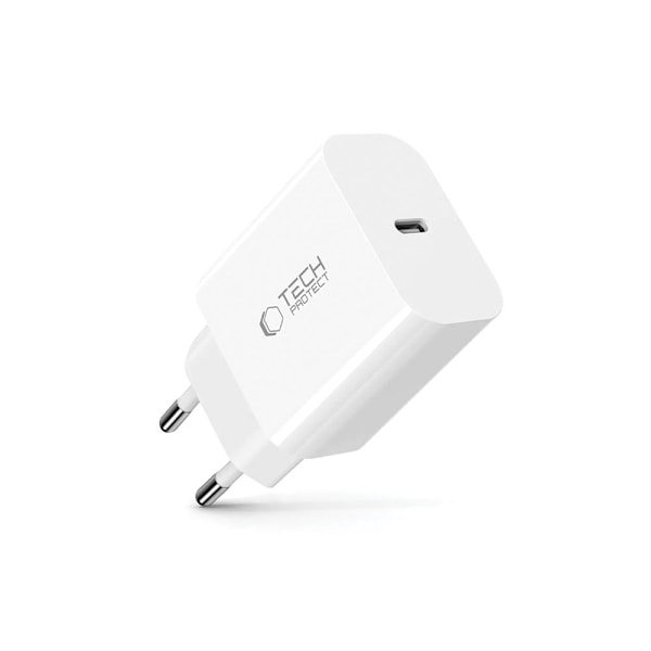 Tech-Protect 20W PD USB-C Väggladdare Vit