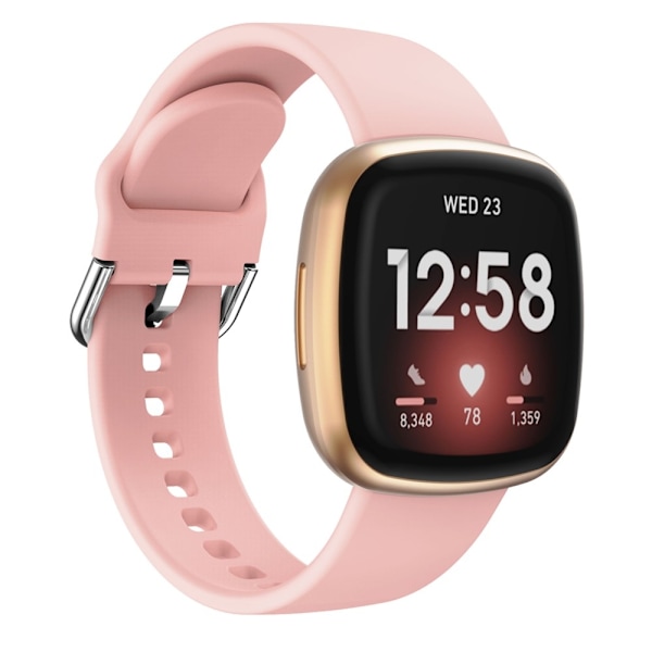Silikon Armband Versa 3/Fitbit Sense - Ljus Rosa LightPink Ljus Rosa