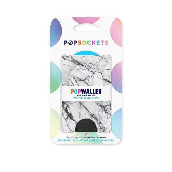 PopSockets PopWallet+ Avtagbar Mobil Plånbok Dove White Marble