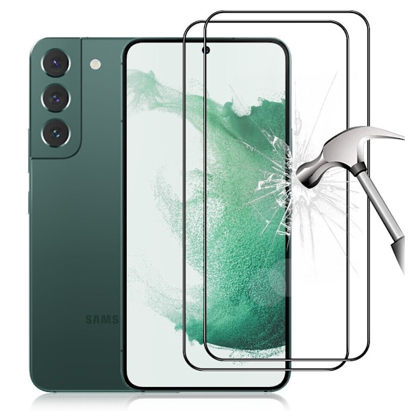 [2-PACK] Samsung S22/S23 Heltäckande Skärmskydd i Härdat Glas