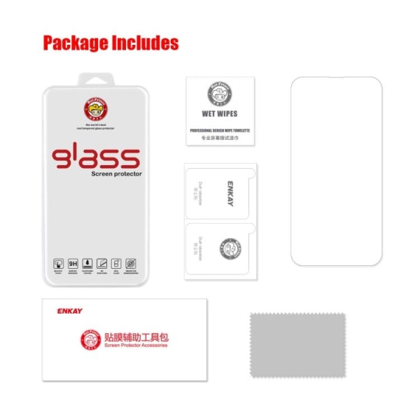 ENKAY iPhone 14 Pro Skärmskydd Härdat Glas Transparent