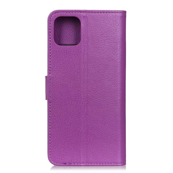 iPhone 12 Pro Max - Litchi Läder Fodral - Lila Purple Lila