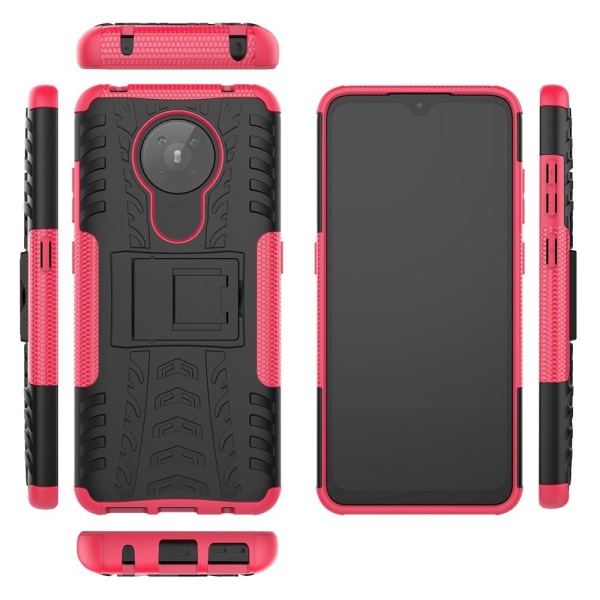 Nokia 5.3 - Ultimata Stöttåliga Skalet med Stöd - Rosa Pink Rosa