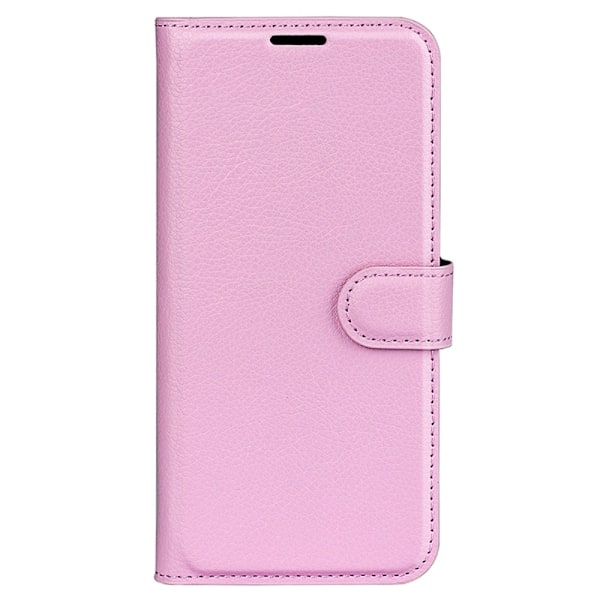 Motorola Edge 50 Pro 5G Litchi Läder Fodral Ljus Rosa
