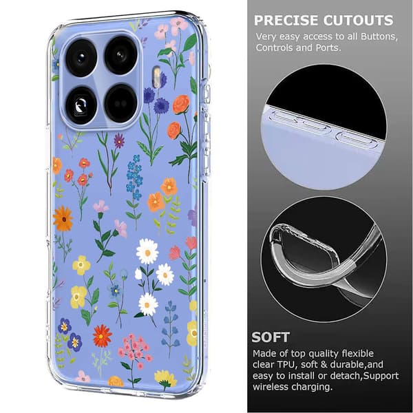 Xiaomi 15T Pro Skal Med Tryck Blommor