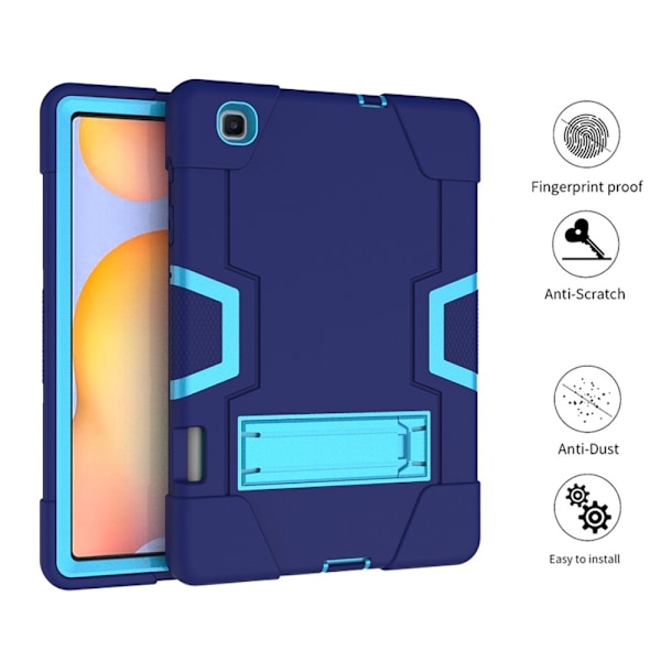 Samsung Galaxy Tab S6 Lite - Shockproof Hybrid Skal Med Kickstand - Blå/Ljus Blå