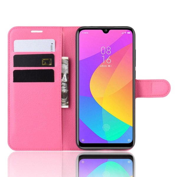 Xiaomi Mi A3 - Litchi Plånboksfodral - Rosa Pink Rosa