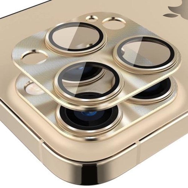 ENKAY iPhone 14 Pro / 14 Pro Max Linsskydd Aluminium Guld
