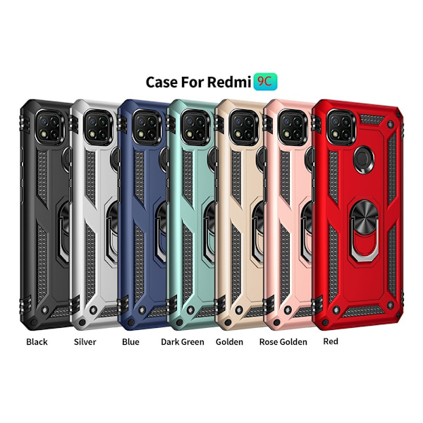 Xiaomi Redmi 9C Skal Ring Shockproof Silver