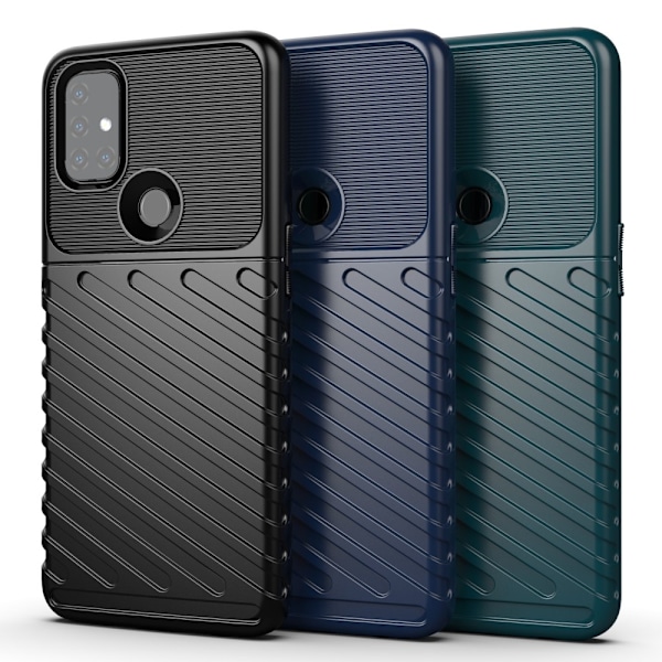 OnePlus Nord N10 5G - Twill Textur Skal - Svart Black Svart