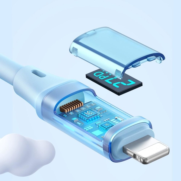 Mcdodo 36W 1.2m PD USB-C - Lightning LED Silikon Kabel Blå