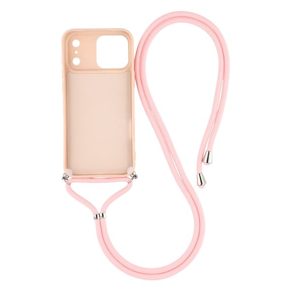 iPhone 17 Pro Skal Med Mobilsnöre TPU Rosa