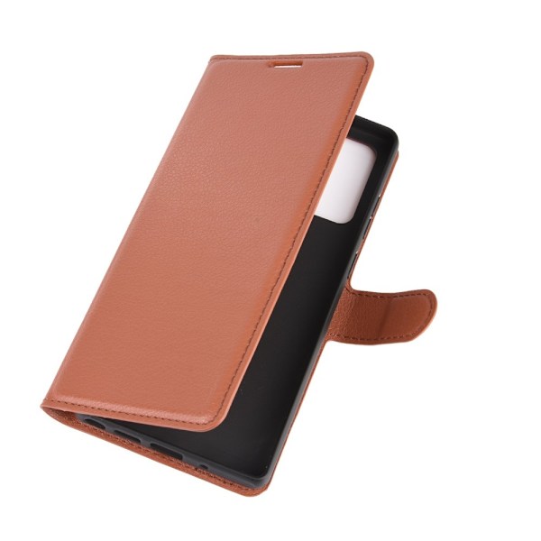 Samsung Galaxy Note 20 - Litchi Plånboksfodral - Brun Brown Brun