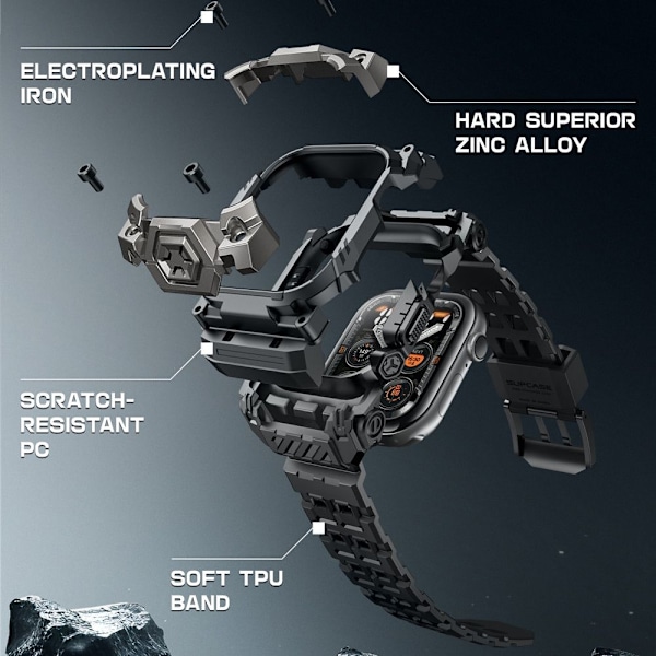 Supcase Apple Watch 10 46 mm Armband Unicorn Beetle Ore Svart