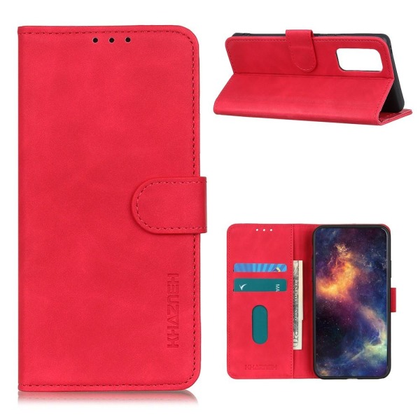 OnePlus 9 - KHAZNEH Retro Läder Fodral - Röd Red Röd