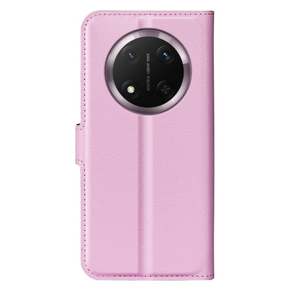 Honor Magic7 Lite Fodral Litchi Läder Ljus Rosa