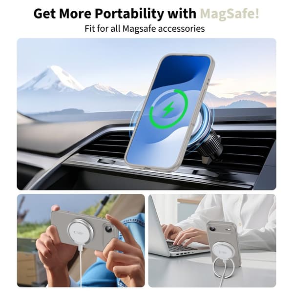 Tech-Protect iPhone Air Skal MagSafe Silicone Stone Grey