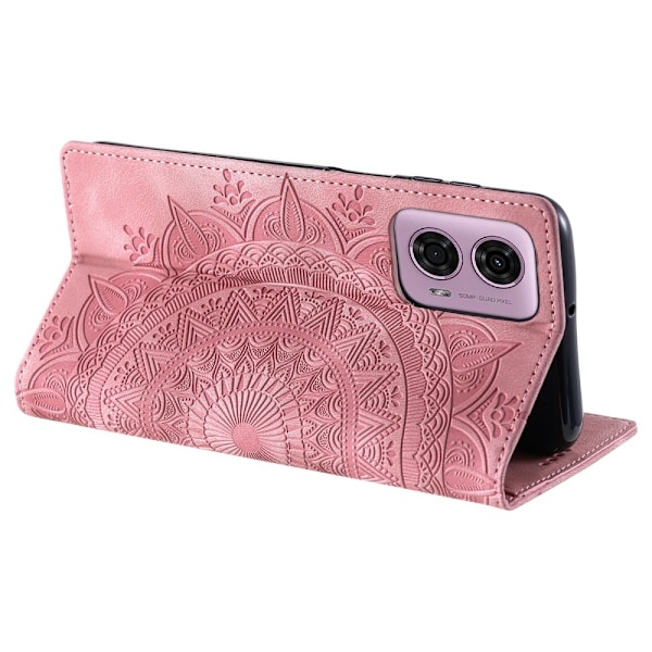 Motorola Moto G04 4G/G24 4G Fodral Filp Mandala Roséguld