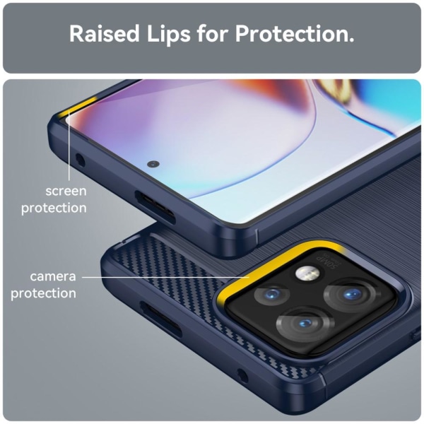 Motorola Edge 40 Pro 5G Skal Borstad Stål Textur Blå