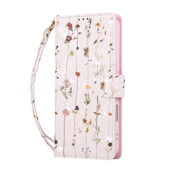 iPhone 17 Pro Fodral RFID Läder Små Blommor