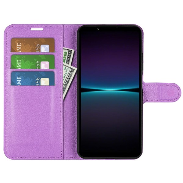 Sony Xperia 1 VI Fodral Litchi Läder Lila