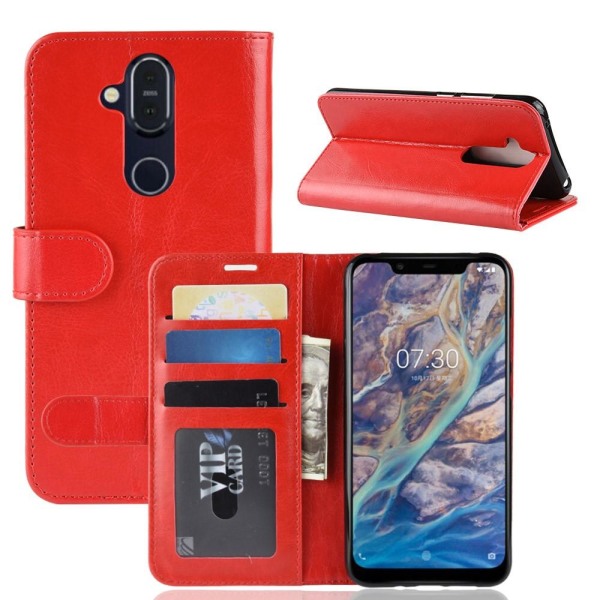 Nokia 8.1 - Plånboksfodral - Röd Red Röd