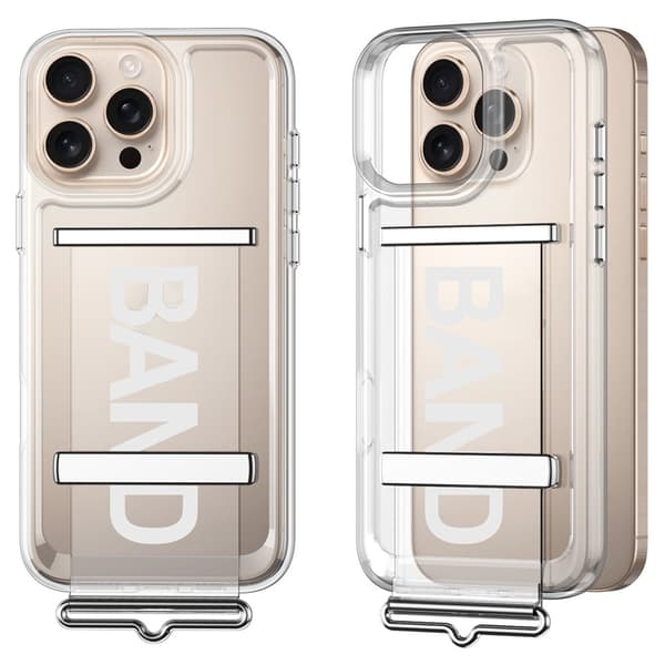 GKK iPhone 16 Pro Max Skal Med Strap Transparent / Silver