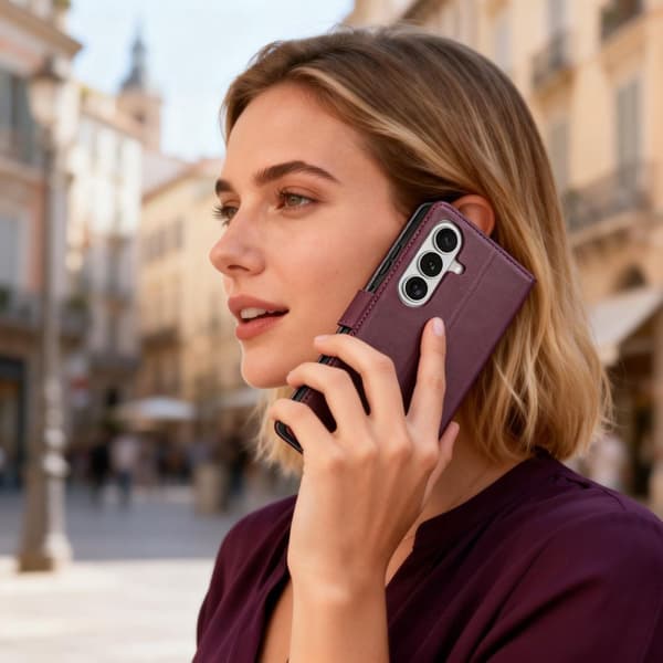 Tech-Protect Galaxy A37 / A36 / A56 Fodral Läder Mulberry