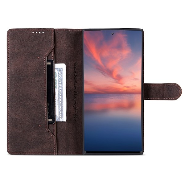 AZNS Samsung Galaxy S23 Ultra Fodral Läder Brun