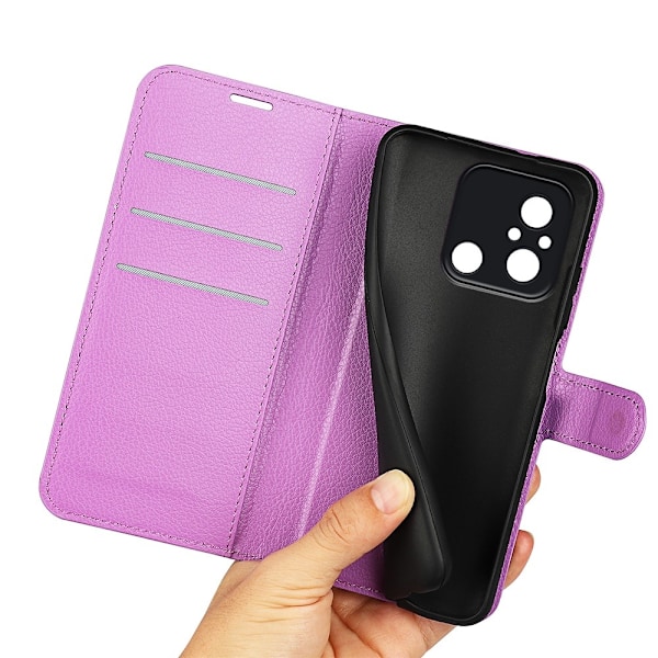Xiaomi Redmi 12C 4G Fodral Litchi Läder Lila