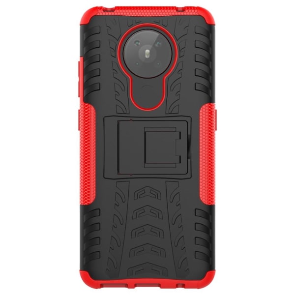 Nokia 5.3 - Ultimata Stöttåliga Skalet med Stöd - Röd Red Röd