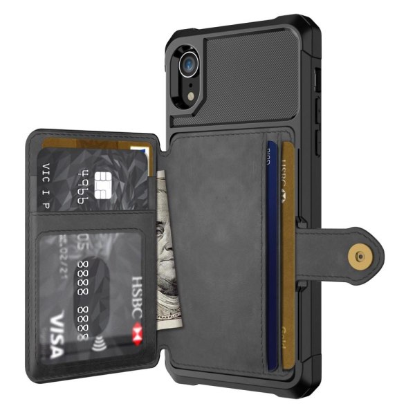 iPhone XR - Skal Med Magnetiskt Plånbok - Svart Black Svart