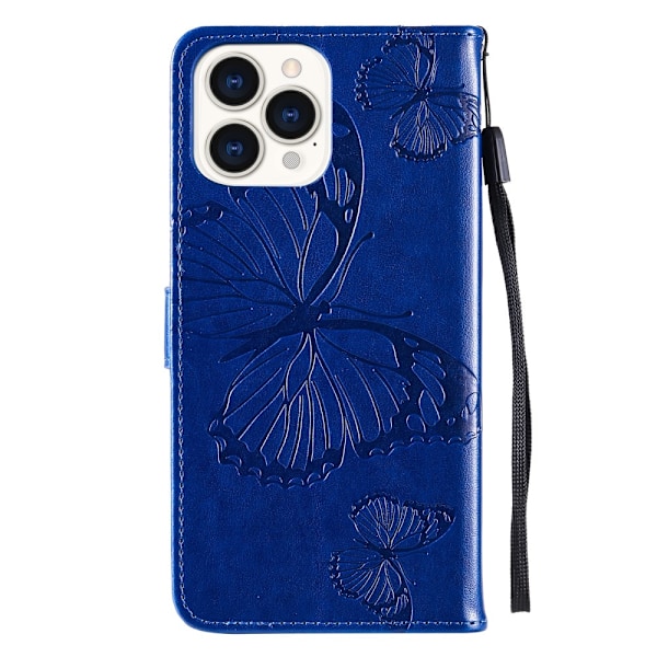 iPhone 13 Pro - Fodral Med Butterfly Tryck - Blå