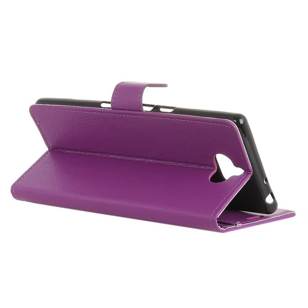 Sony Xperia 10 Plus - Plånboksfodral Litchi - Lila Purple Lila
