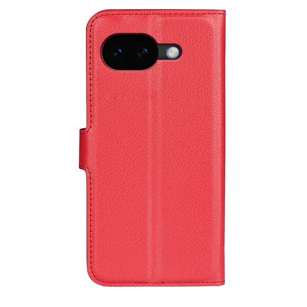 Google Pixel 10a Fodral Litchi Läder Röd